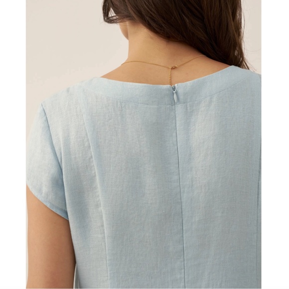 100% Linen Natural Summer V-Neck Dress, brand new with tag on - Picture 2 of 10